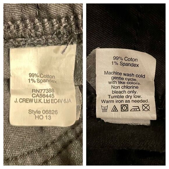 J. Crew velvet toothpick cotton jeans. Size 29, ankle. - Picture 10 of 10